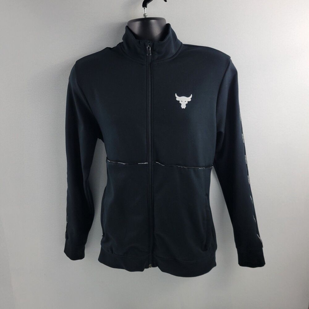 UA Under Armour Project rock full zip‎ sweater mens Small black 3674